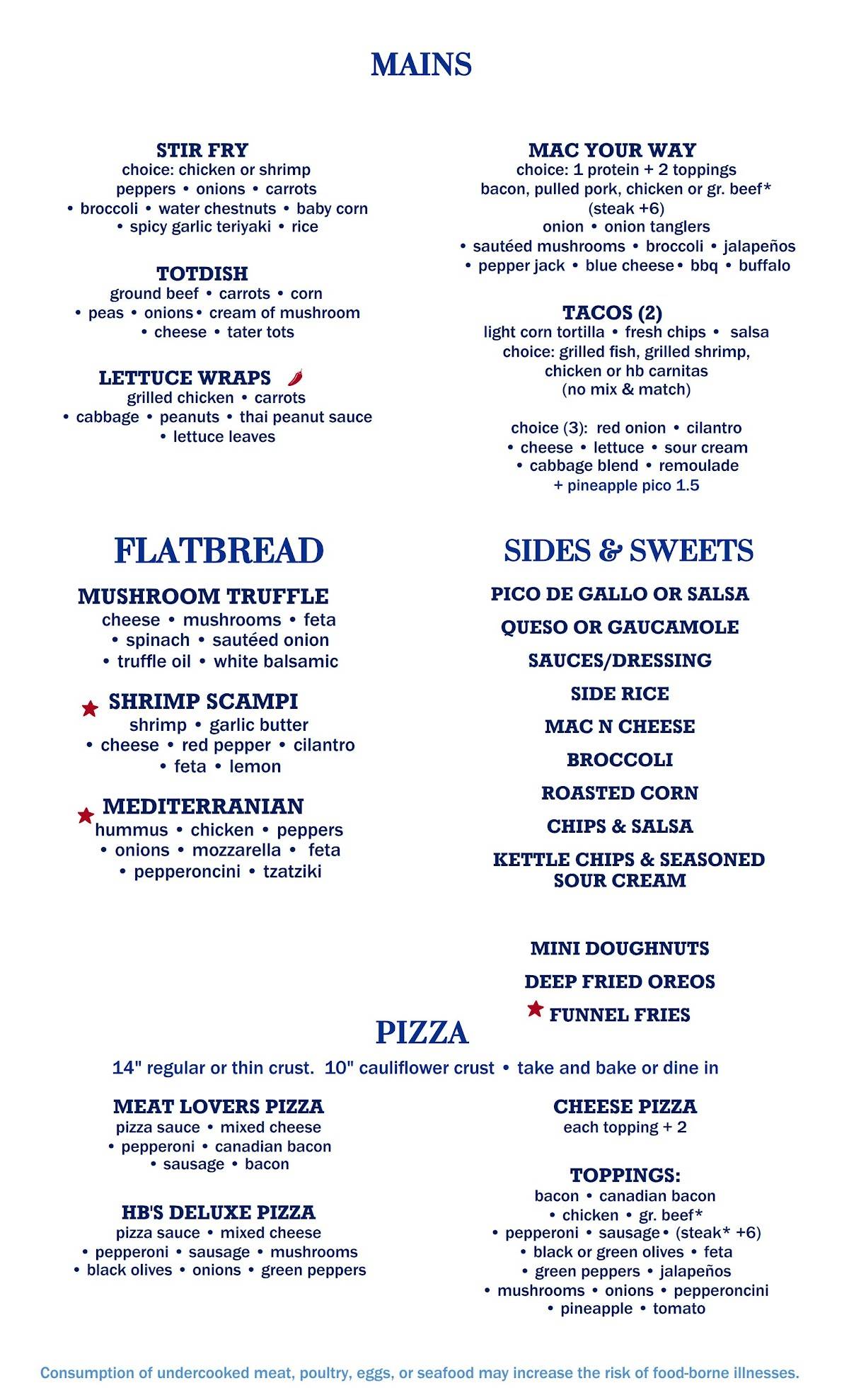 Heartbreakers Bar & Grill меню