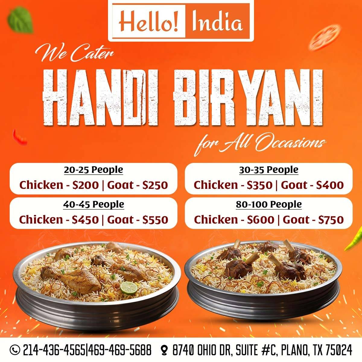 Hello! India ( Cafe, Banquet & Halal Meat) меню