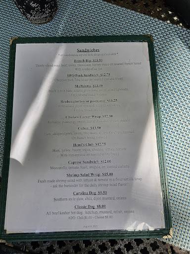 Hemingway's Bistro меню