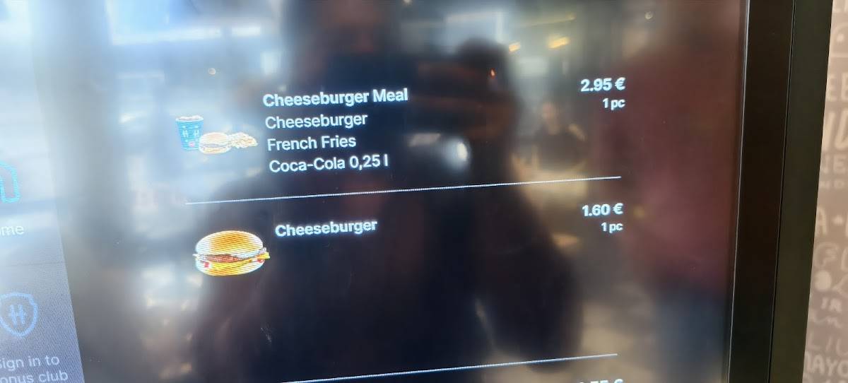 Hesburger Rīga Origo меню