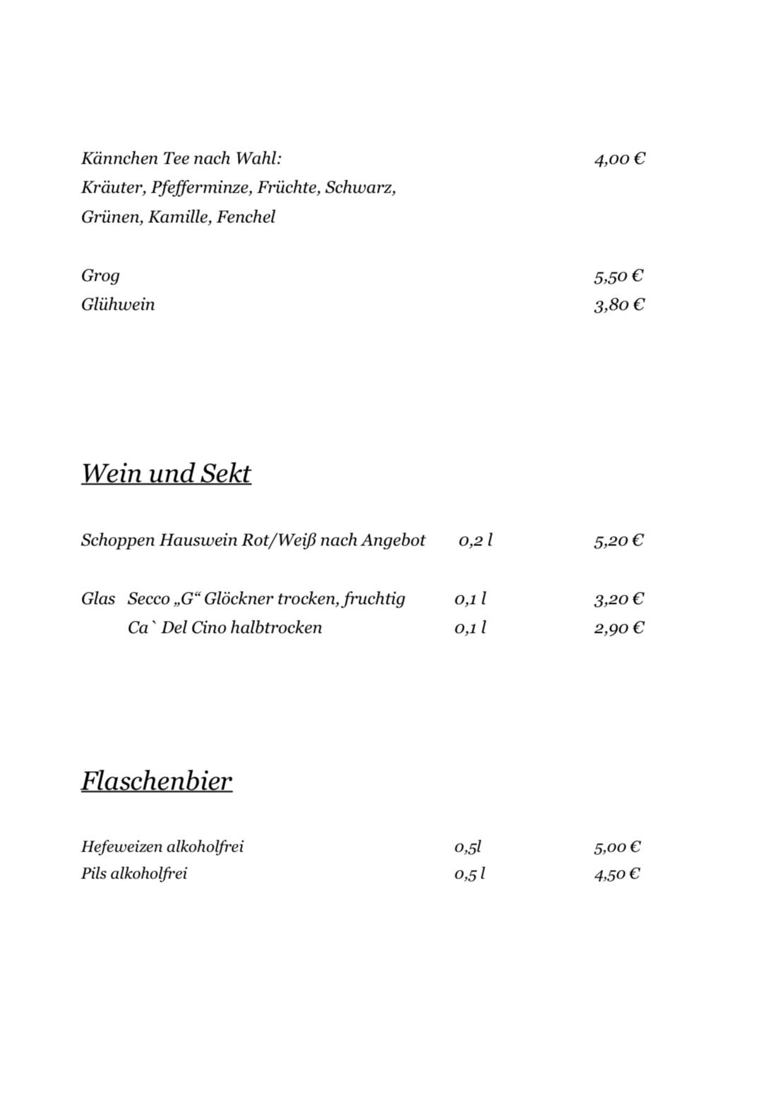 Hirt's Brau- & Gasthof меню