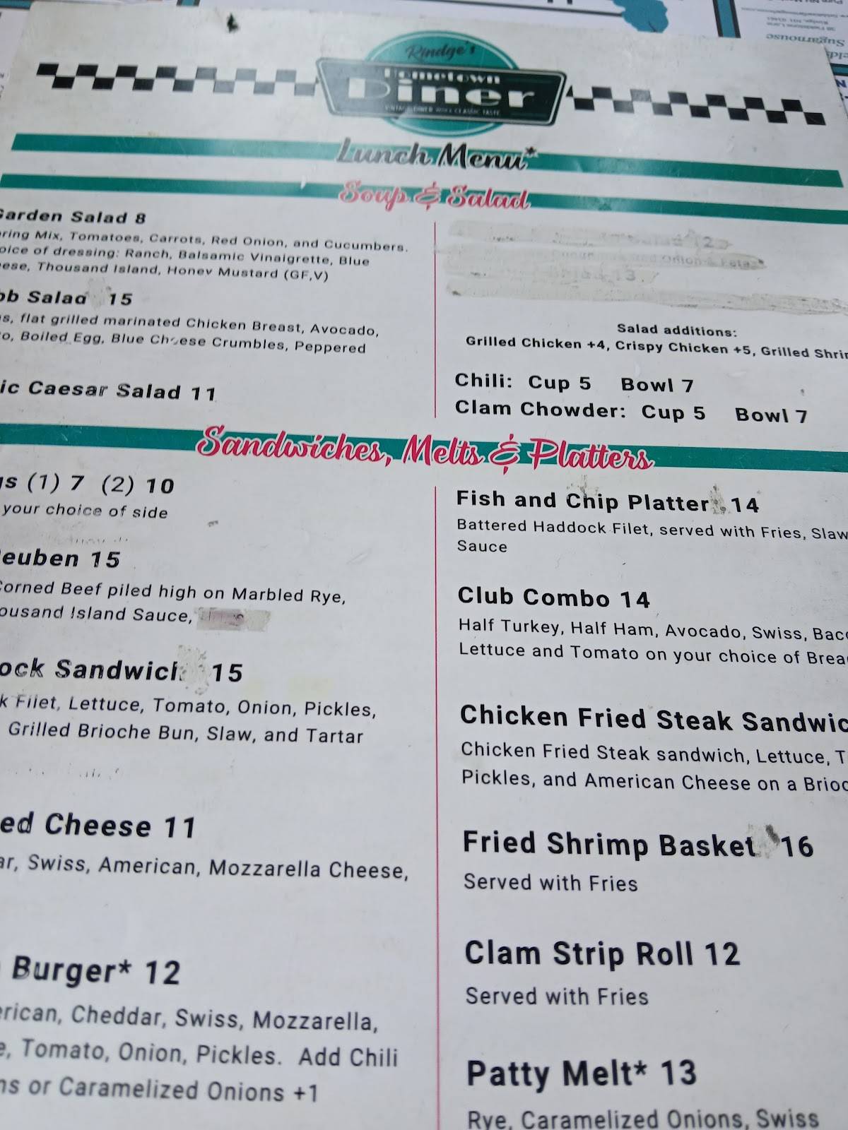 Hometown Diner меню