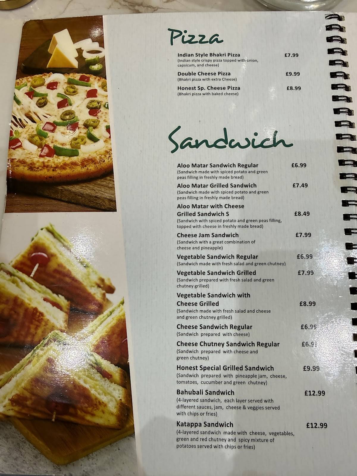 Honest Restaurant меню