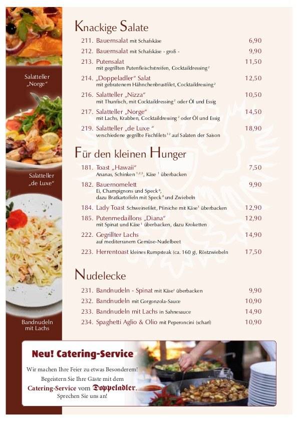 Hotel Restaurant Doppeladler меню