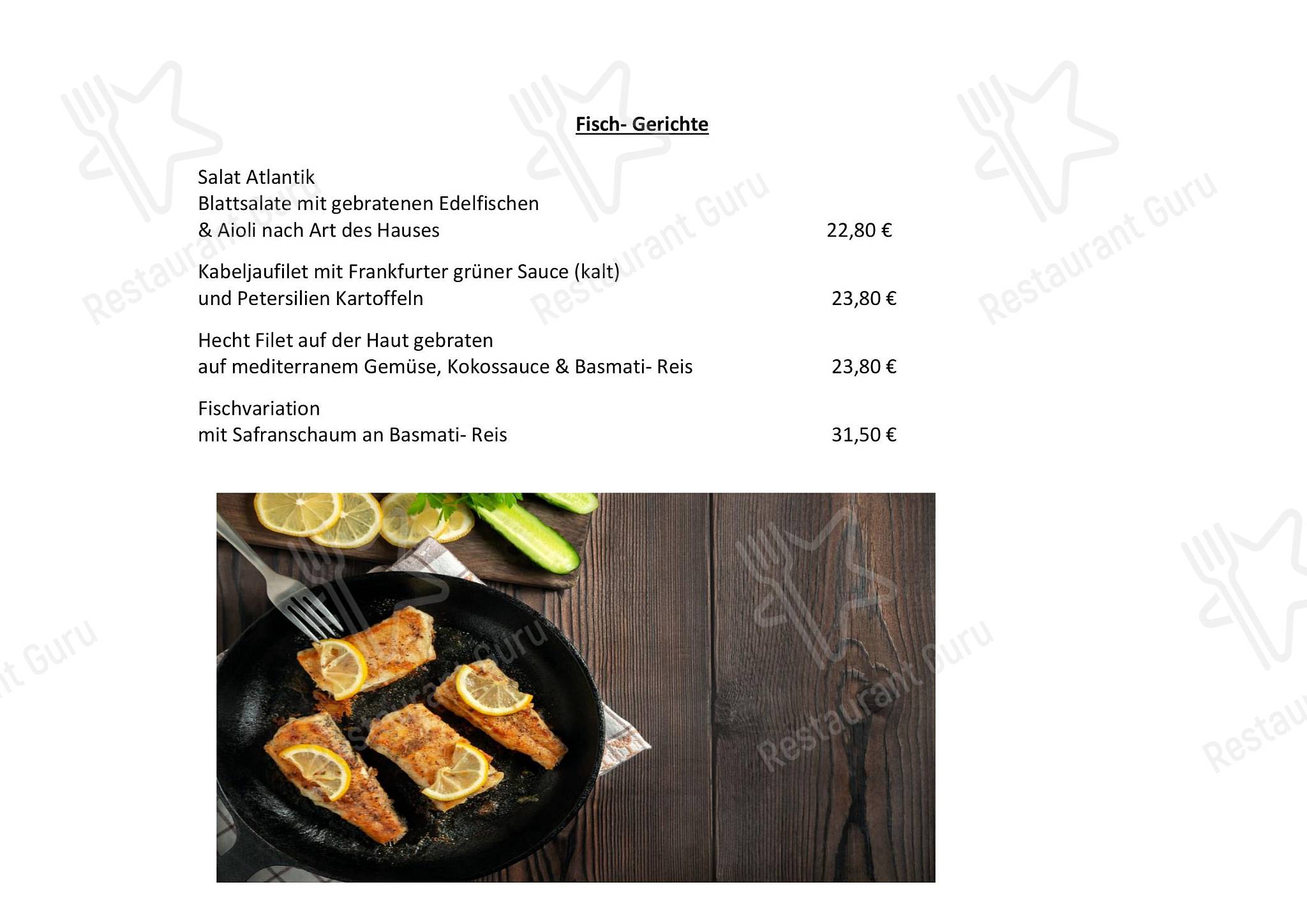 Hotel-Restaurant Poststuben меню