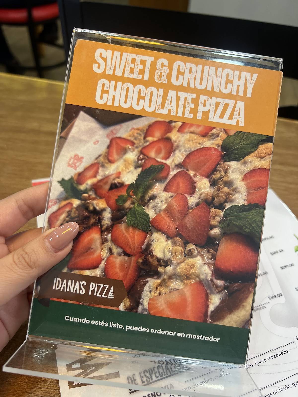 IDANA´S PIZZA меню