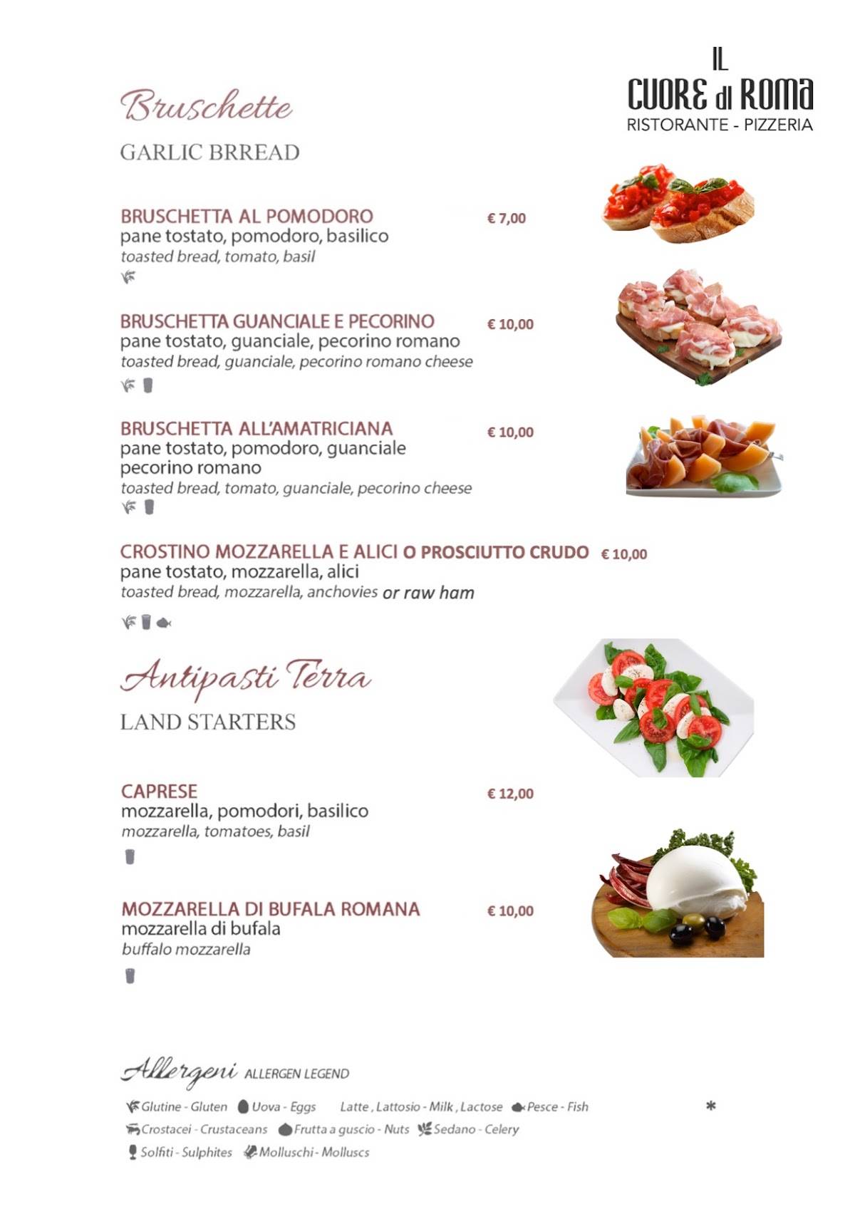 IL CUORE di Roma меню