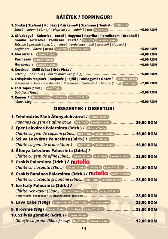 Ice Italy меню