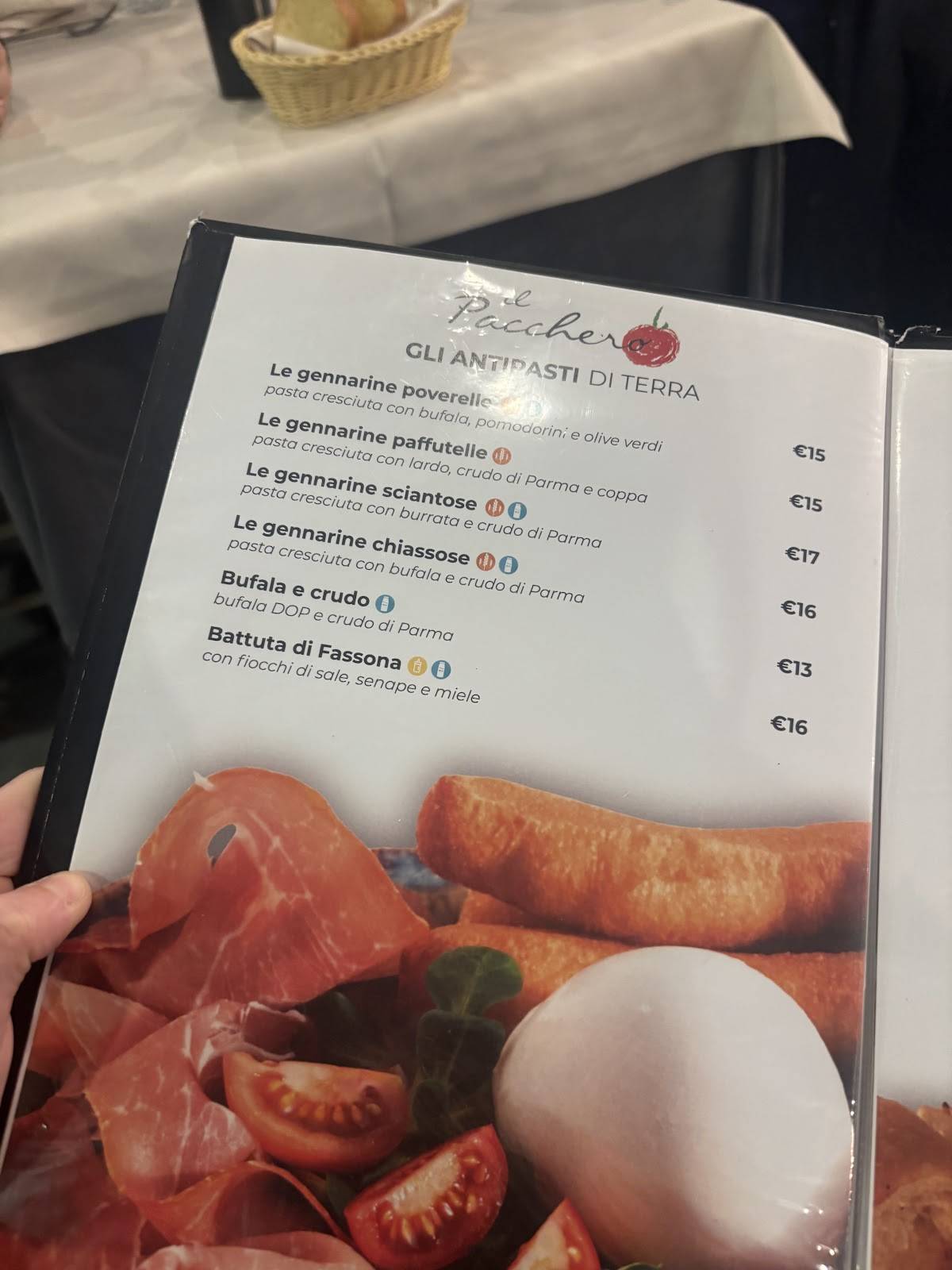Il Pacchero меню