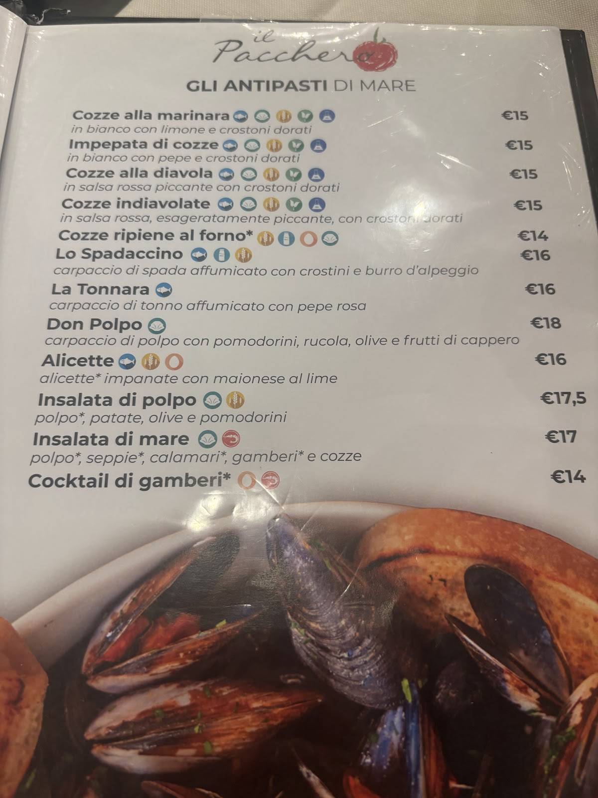 Il Pacchero меню