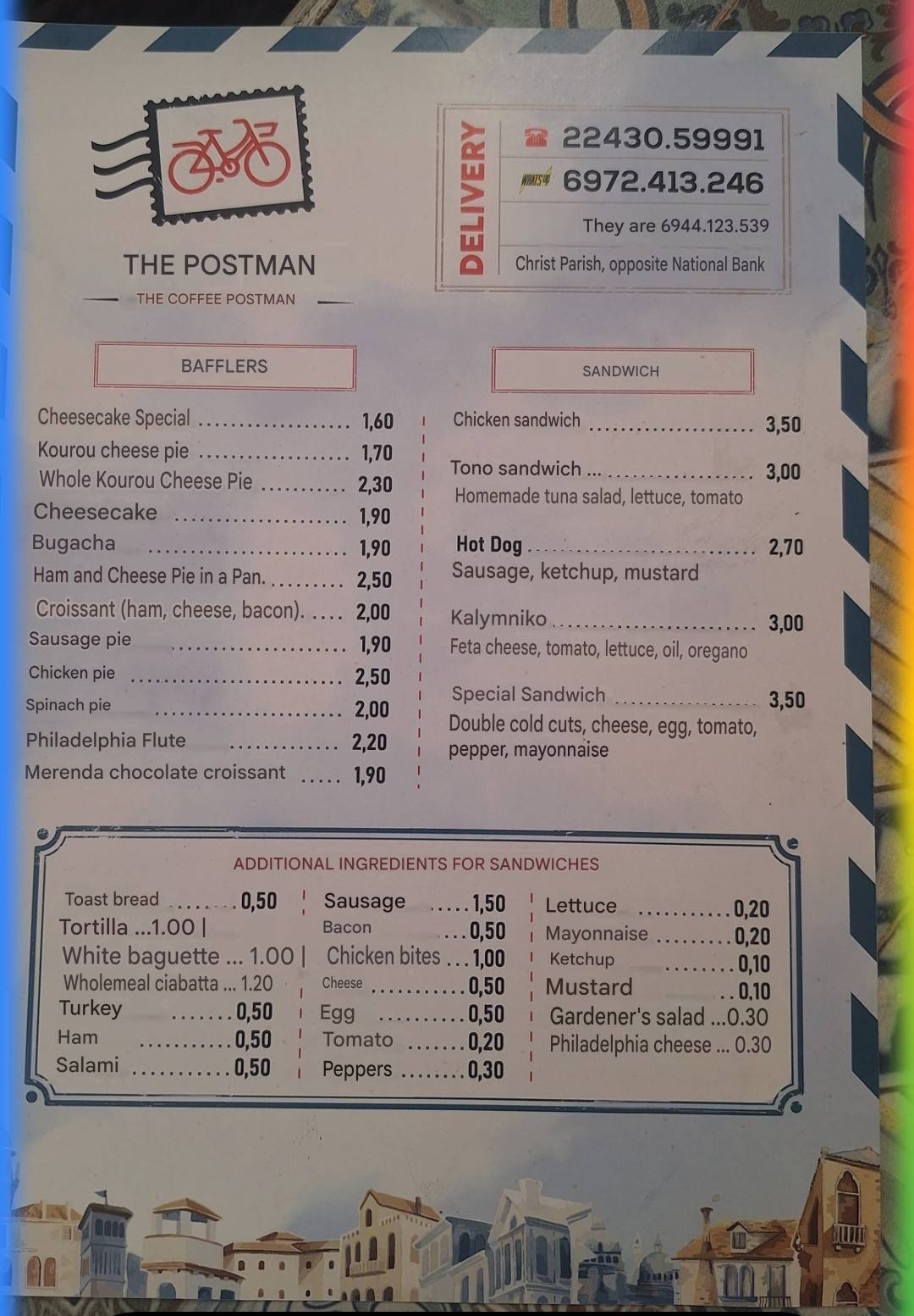Il Postino меню