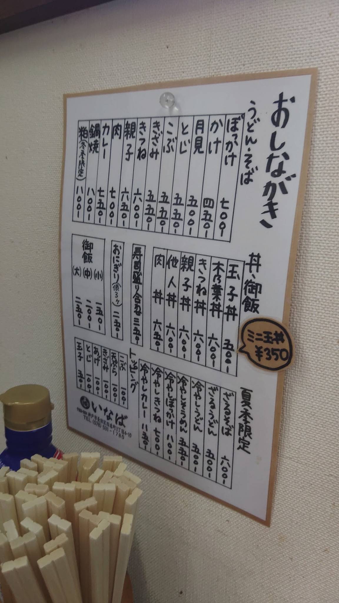 Inaba меню