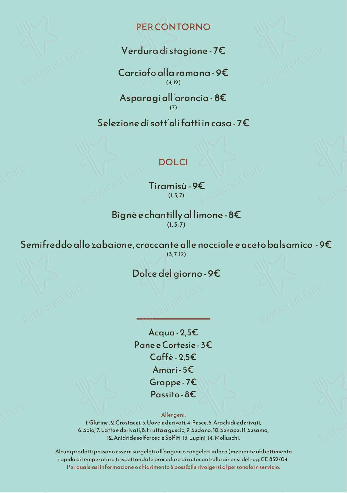 Isotta Trattoria в Риме - Меню напитков
