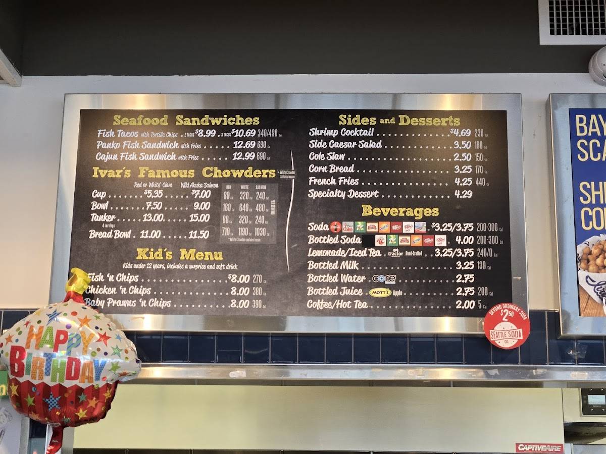 Ivar's Seafood Bar меню