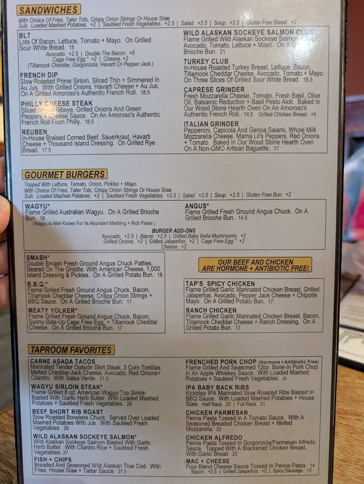 JP's TAPROOM+GRILL меню