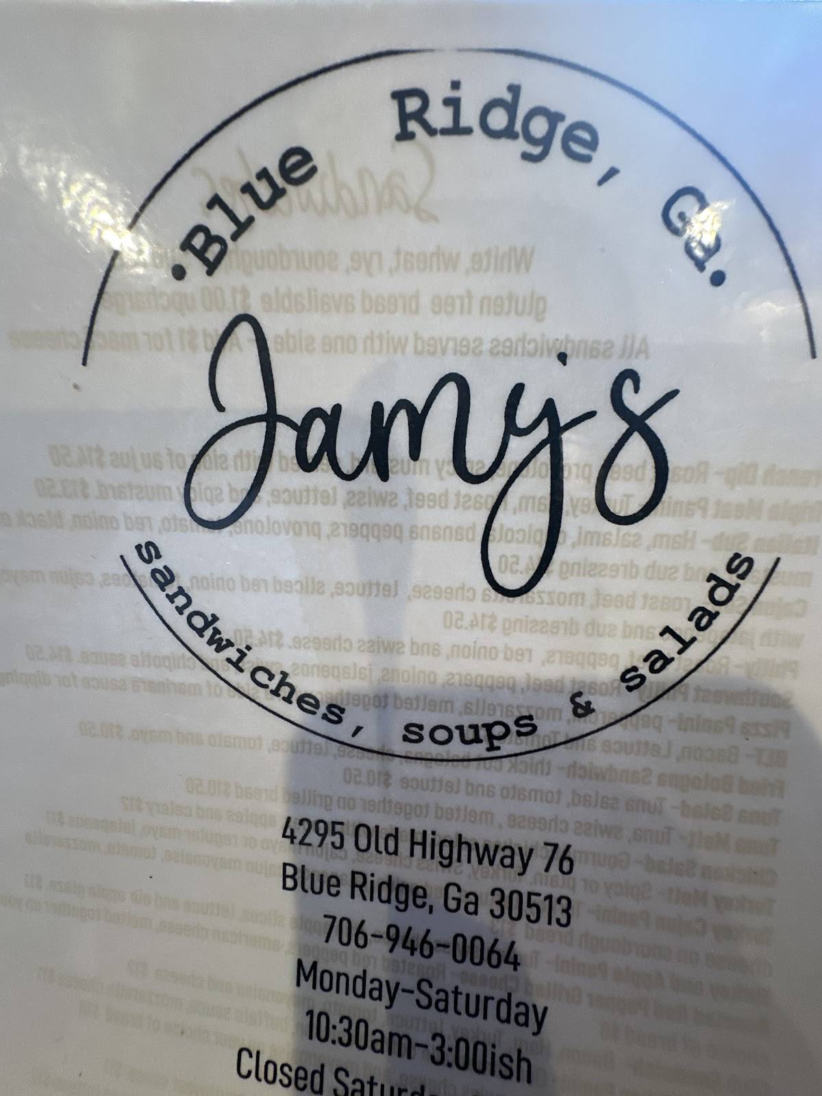 Jamy’s Sandwich Shop Blue Ridge меню