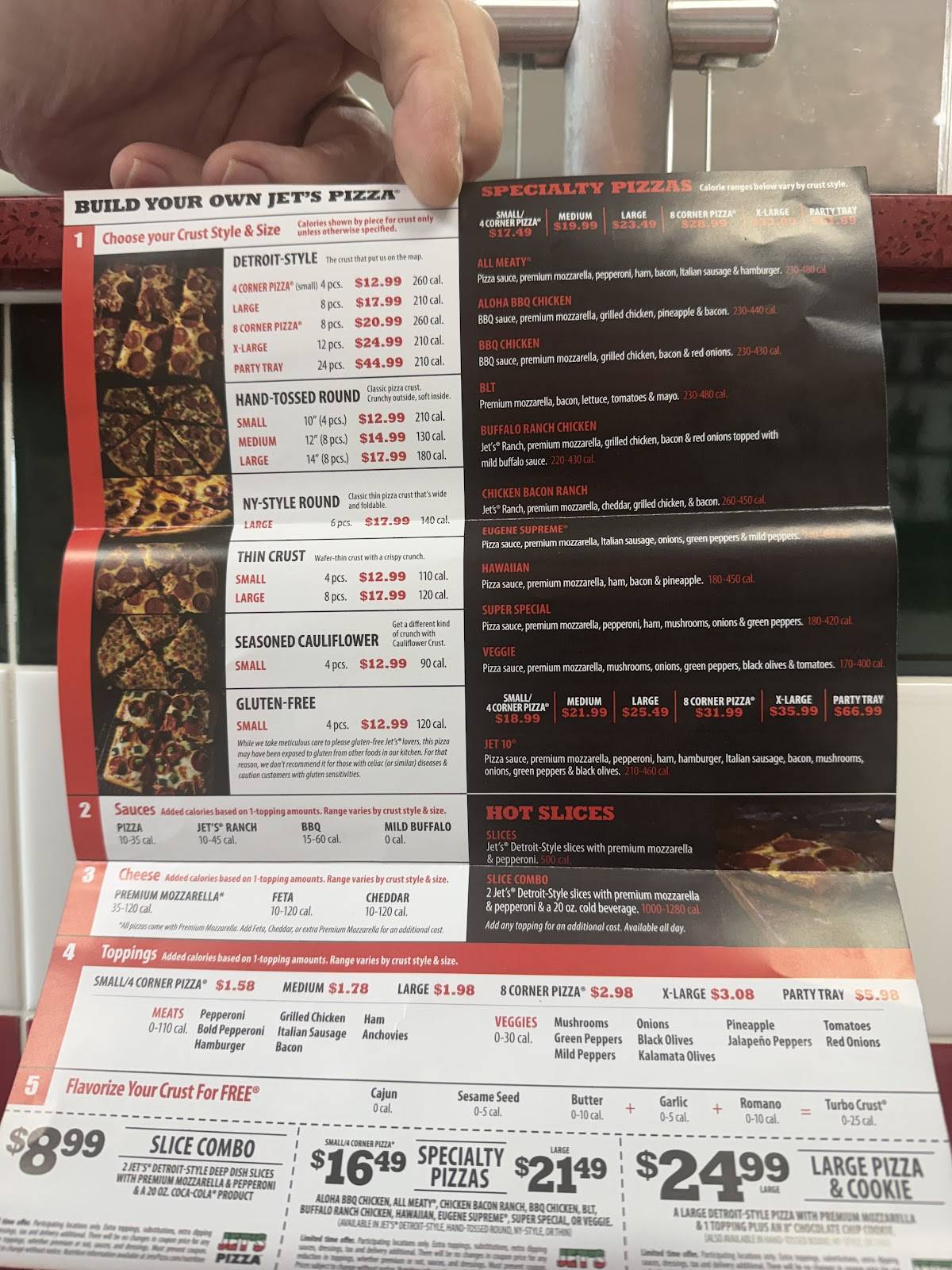 Jet's Pizza меню