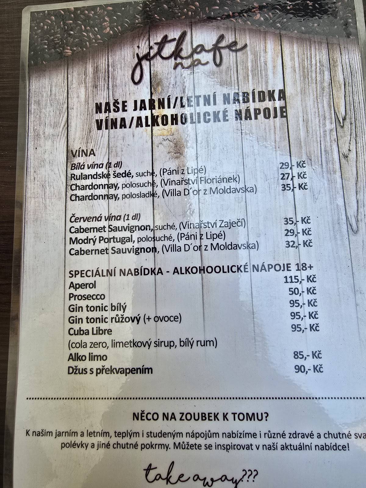 Jitkafe меню