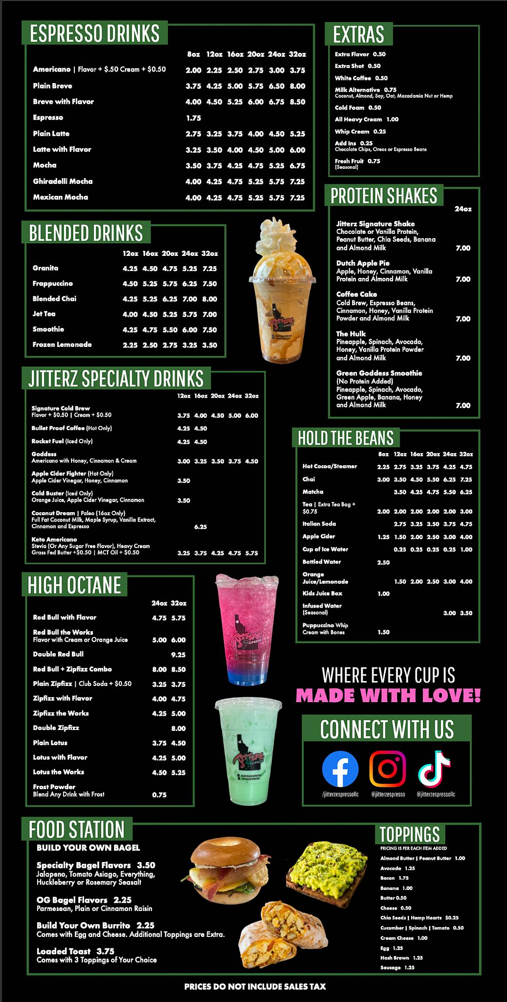 Jitterz Espresso меню