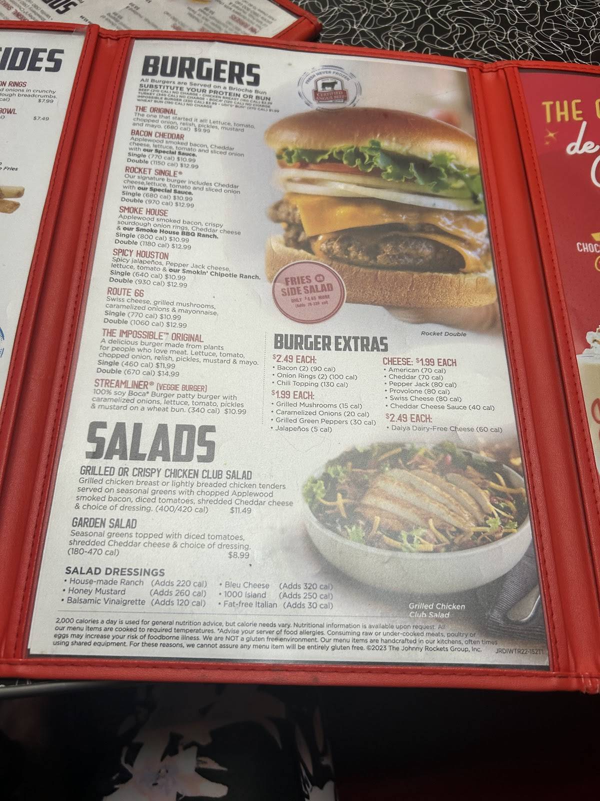 Johnny Rockets меню