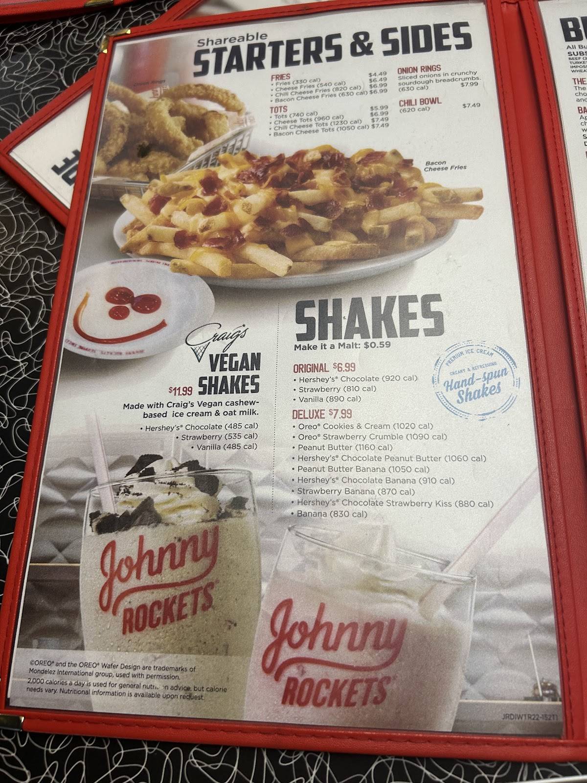 Johnny Rockets меню