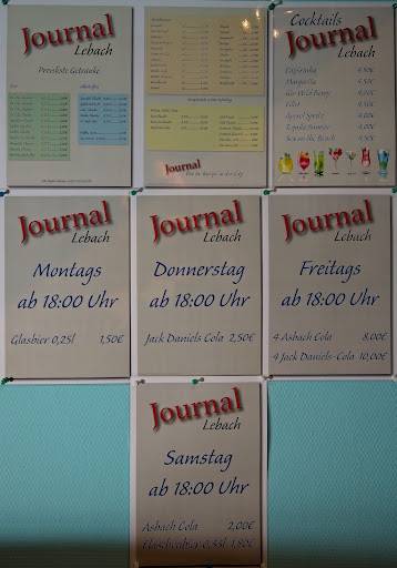 Journal меню