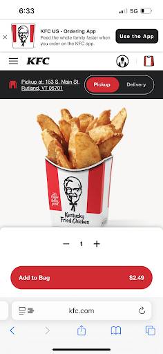 KFC меню