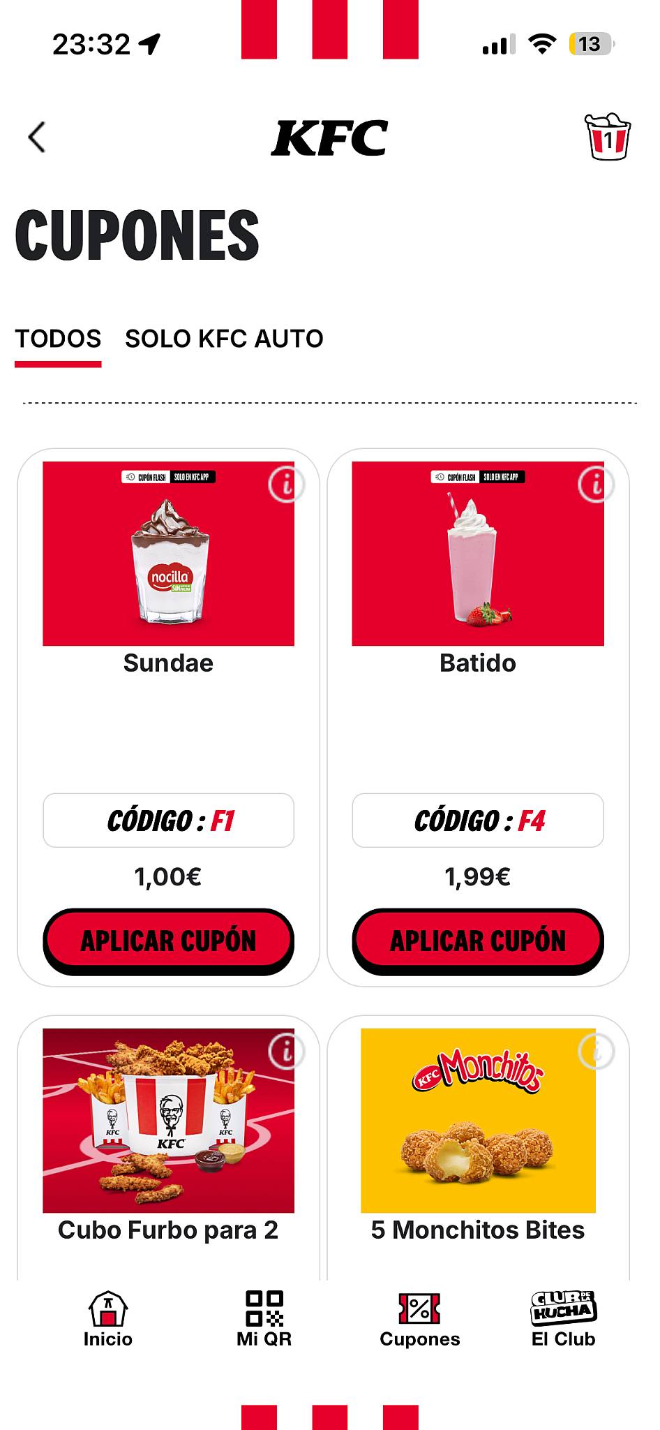 KFC меню