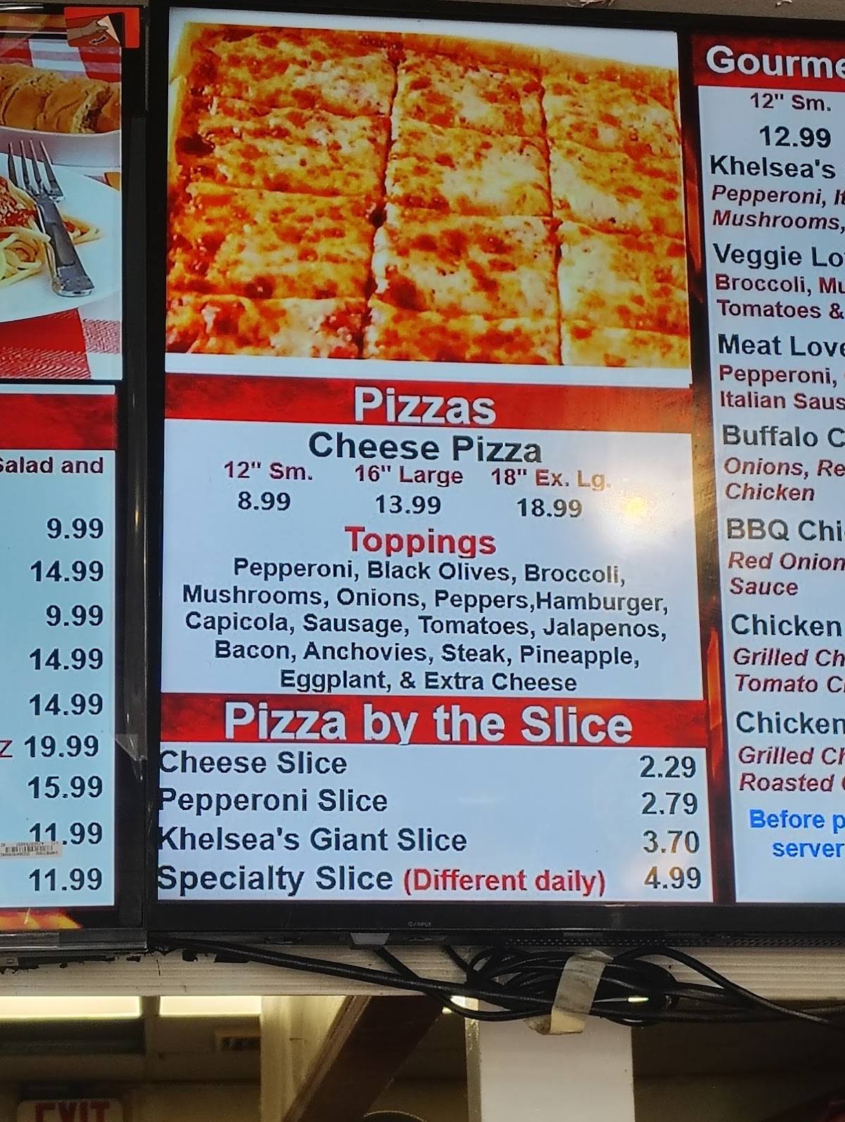 Khelsea's Pizza меню