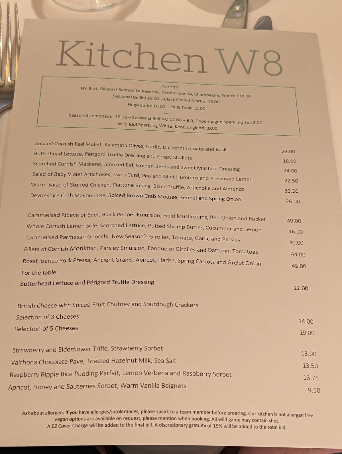 Kitchen W8 меню
