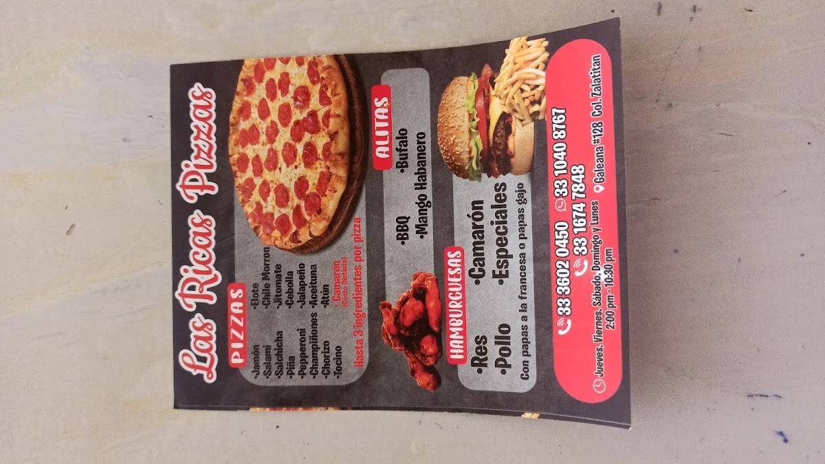 LAS RICAS PIZZAS меню