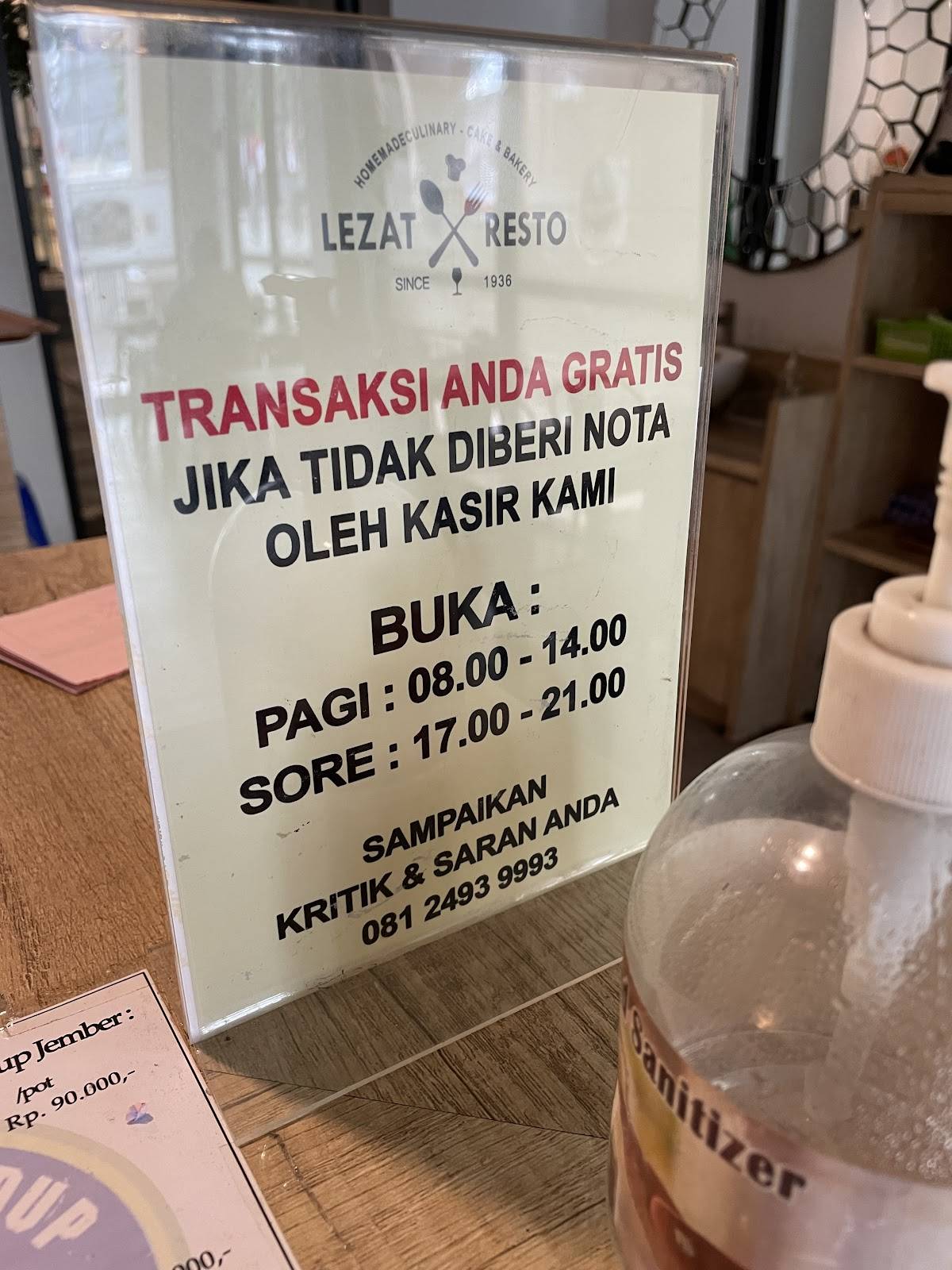 LEZAT RESTO JEMBER меню