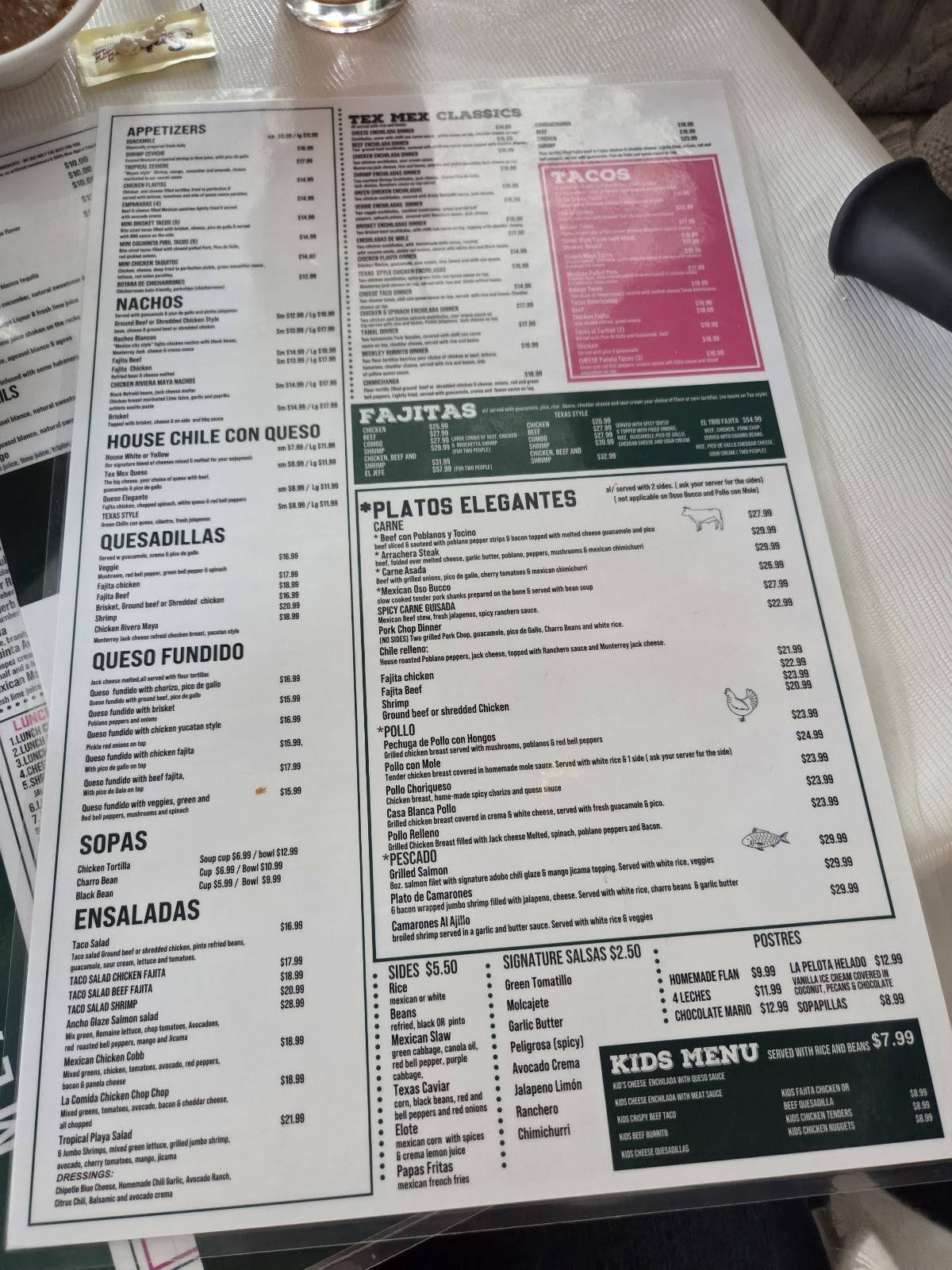 La Comida Mexican Kitchen and Cocktails меню