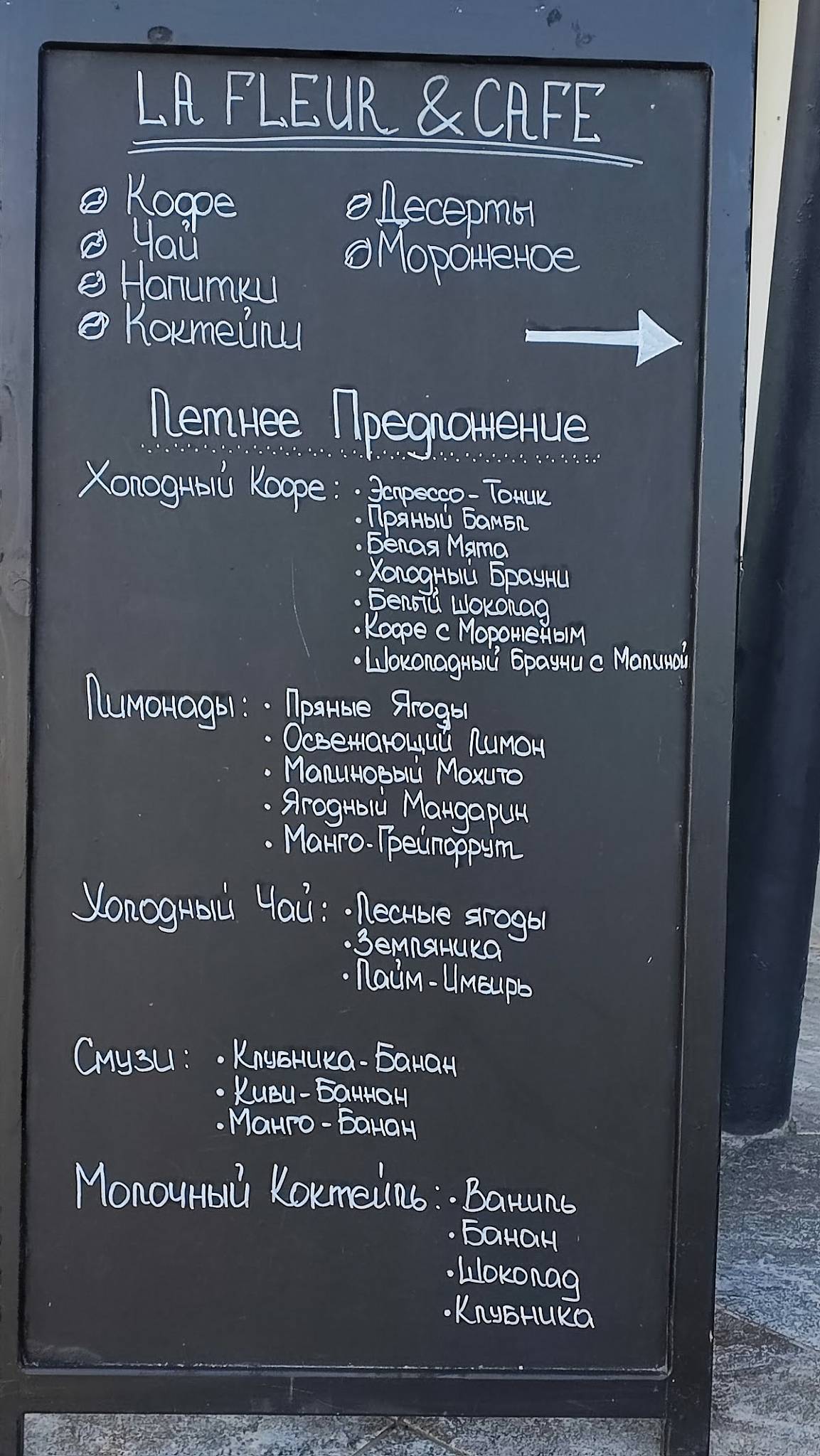 La Fleur & Cafe (Цветочная & Кофейня) меню