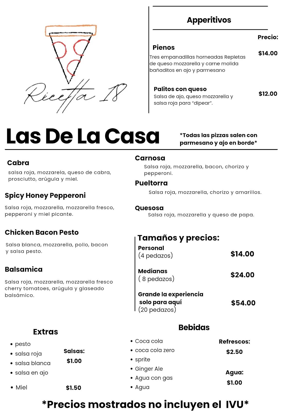 La Ricetta Pizza меню