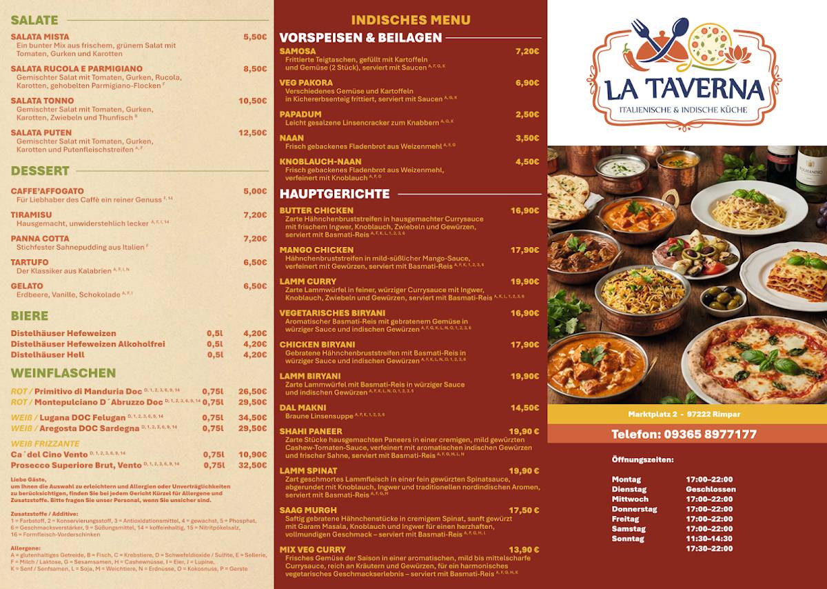 La Taverna Restaurant меню
