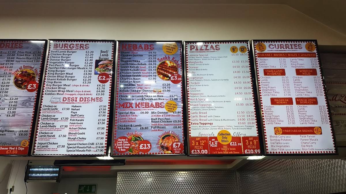 Lazeeza Takeaway меню