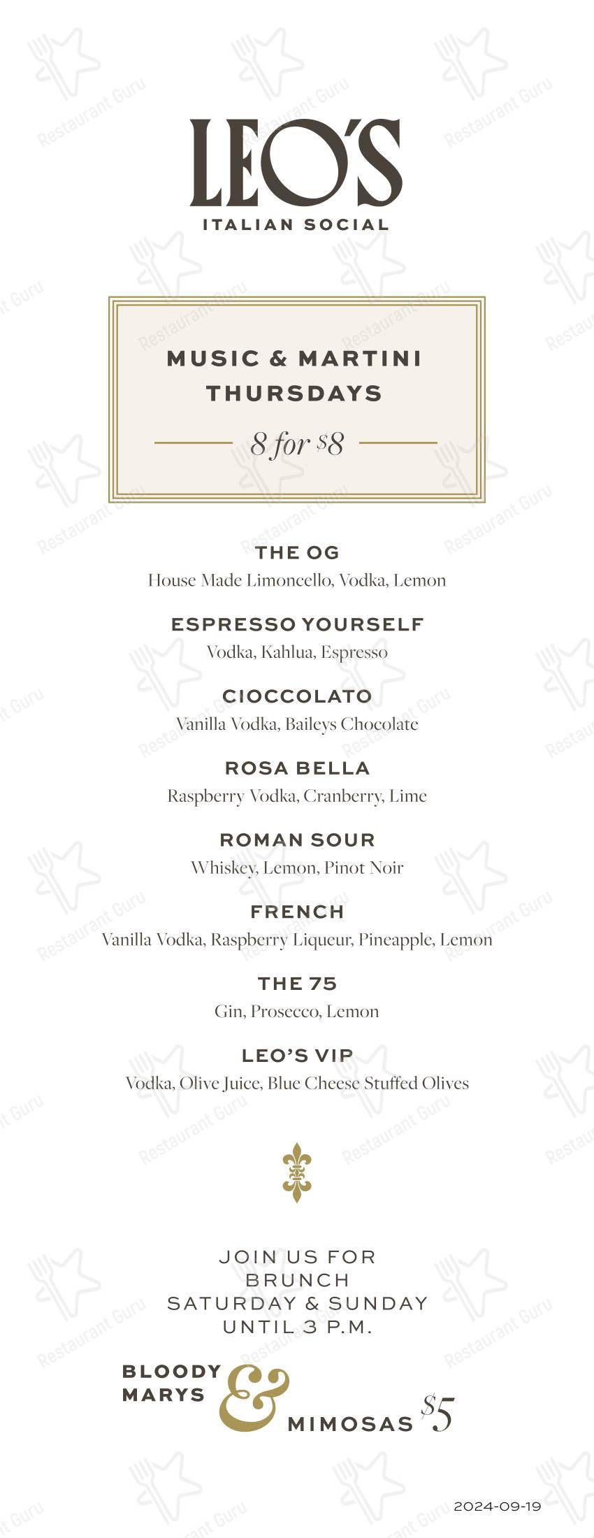 Leo's Italian Social в Ролях - Крафт меню