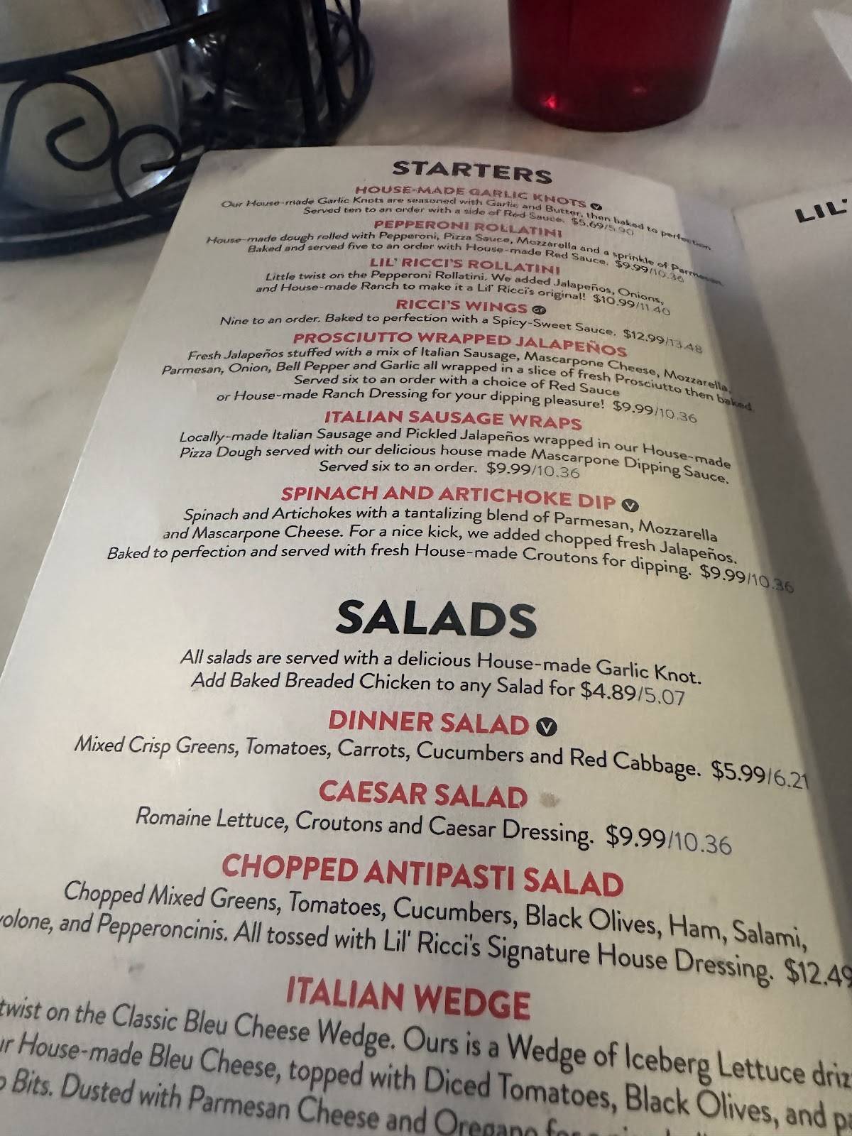 Lil' Ricci's NY Pizza & Pasta - Parker меню