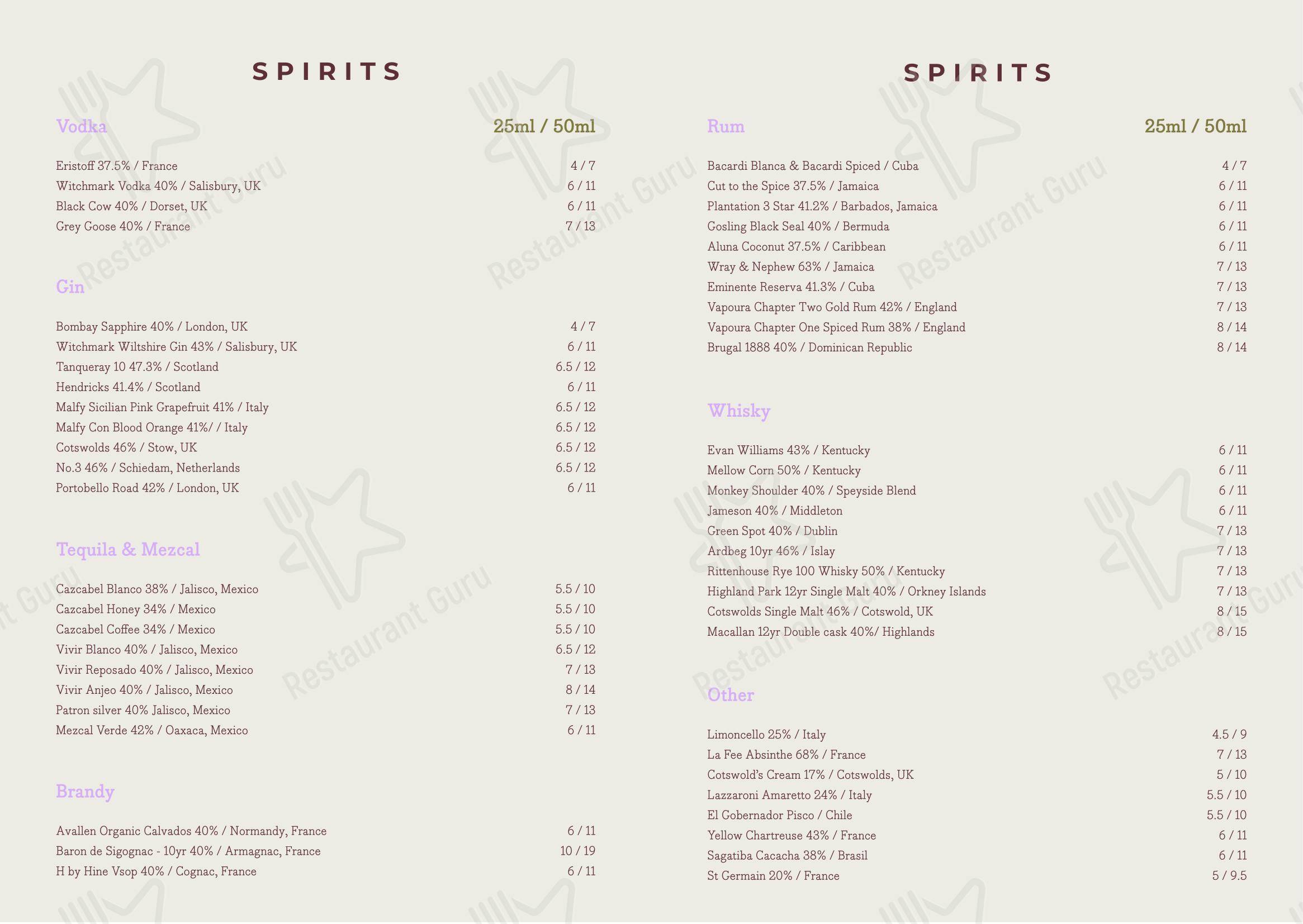Меню ресторана Little Walcot - Catering Menu