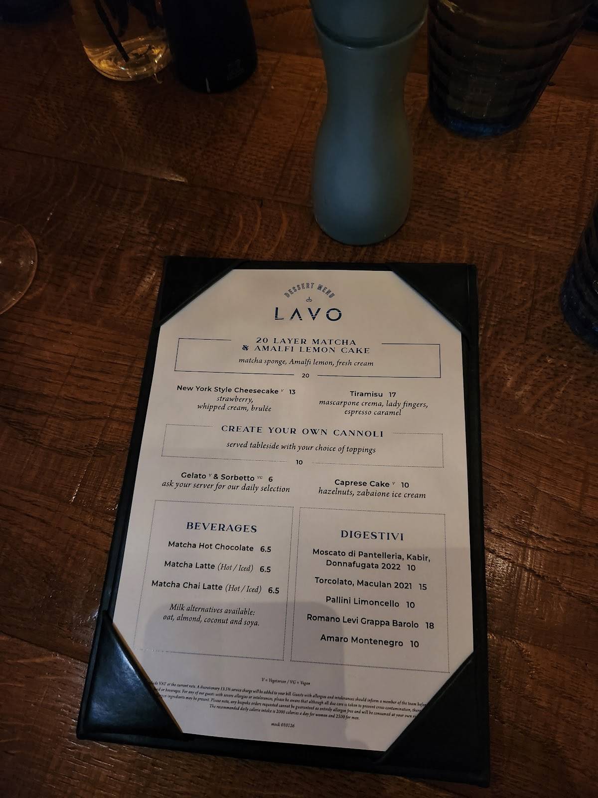LAVO меню