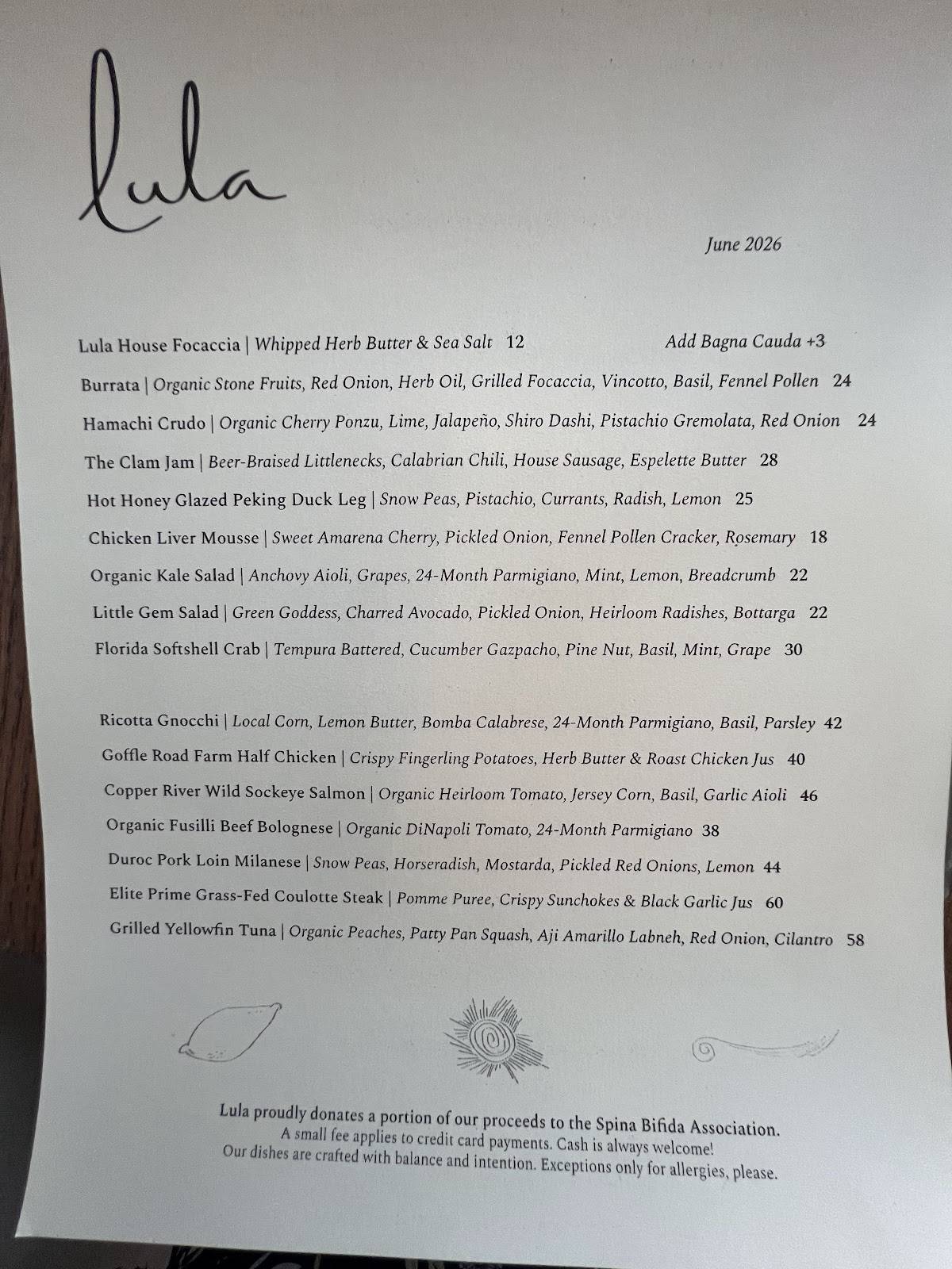 Lula меню