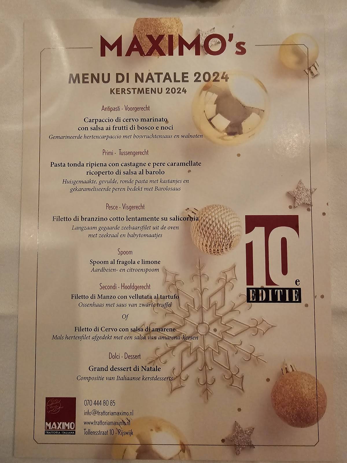 MAXIMO - Trattoria Italiana меню