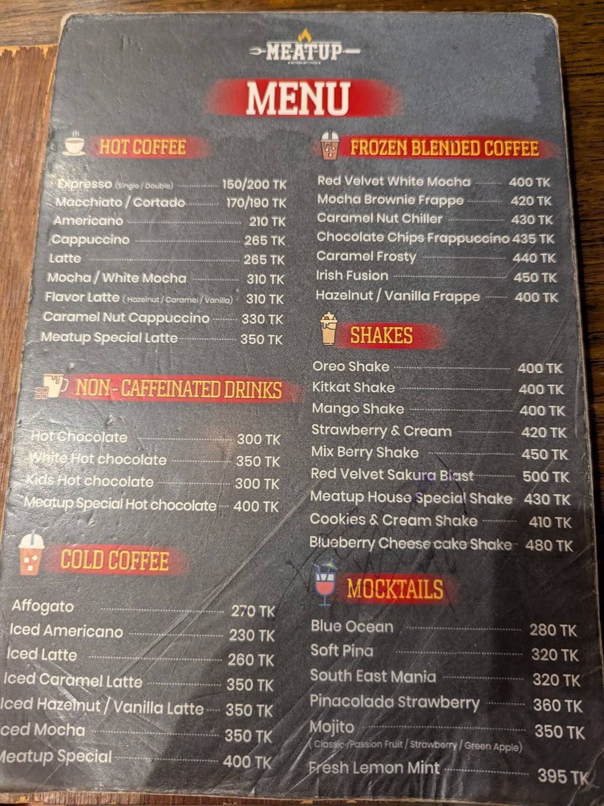 MEATUP меню