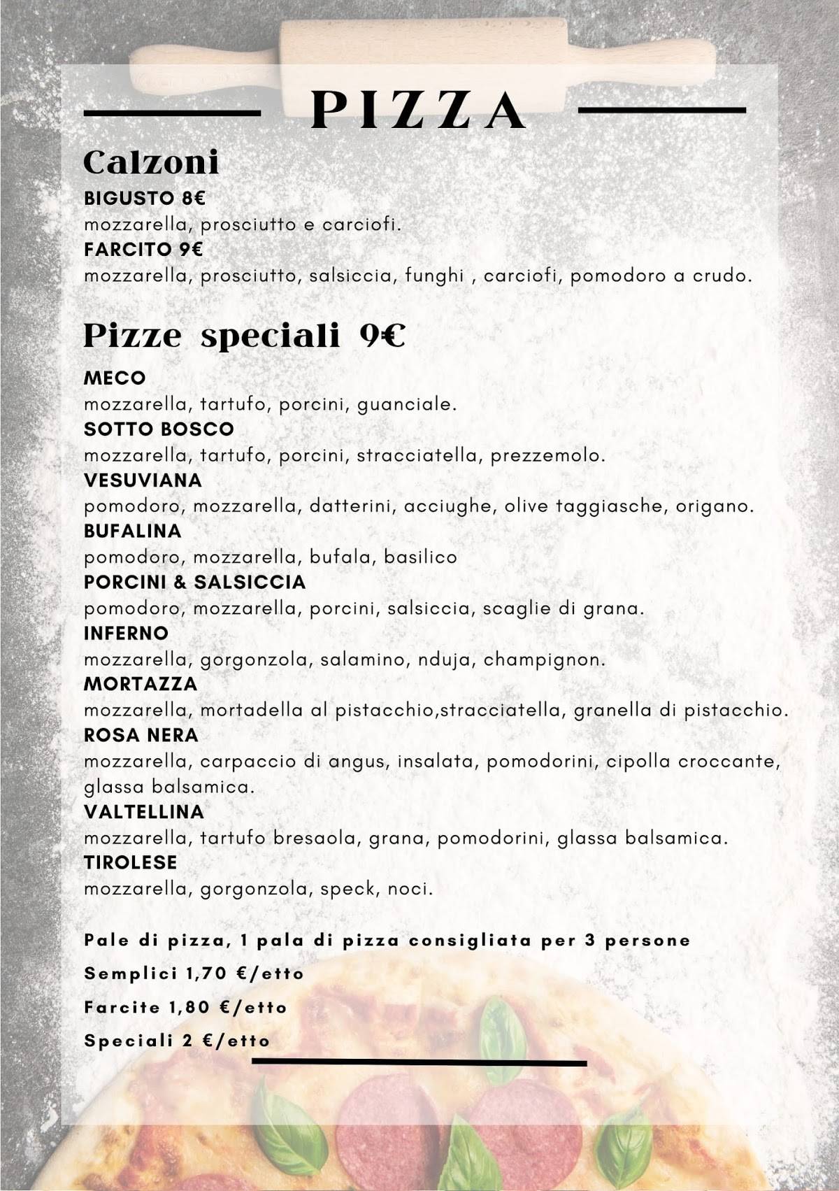 MECO Ristorante Pizzeria Bar меню