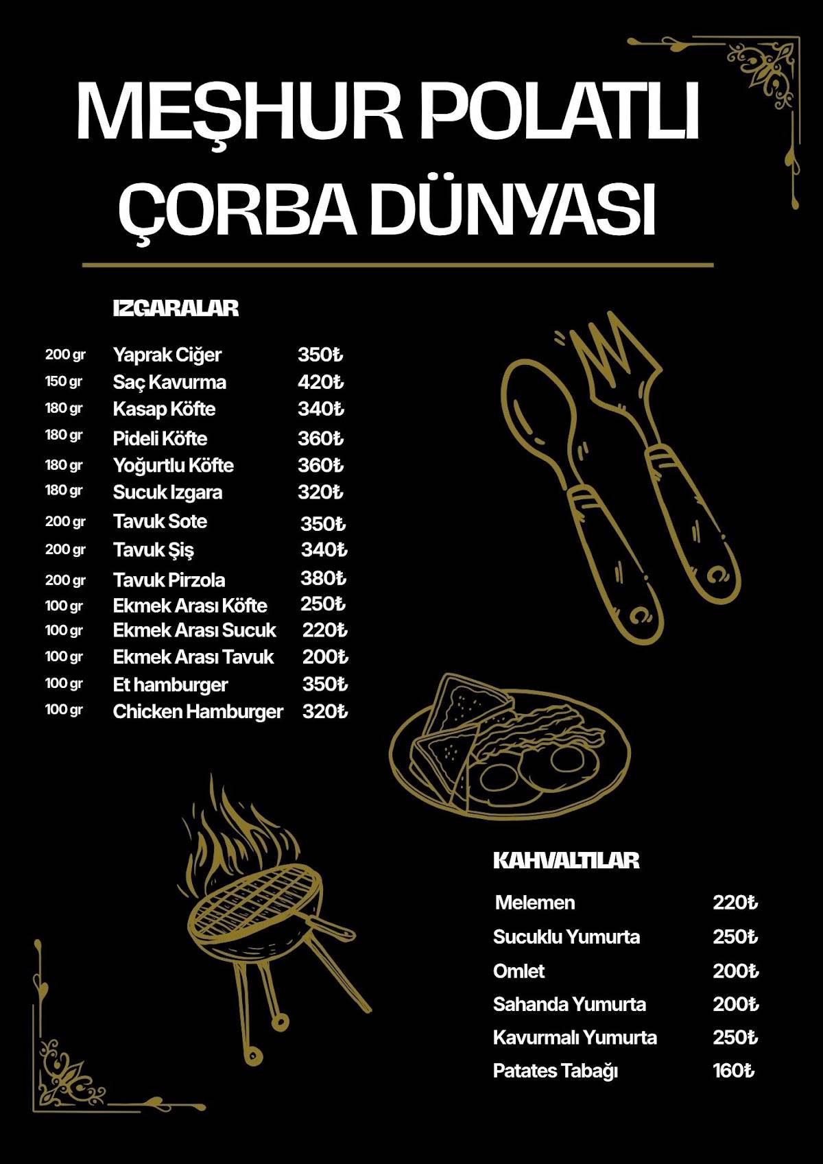 MEŞHUR POLATLI ÇORBA DÜNYASI меню