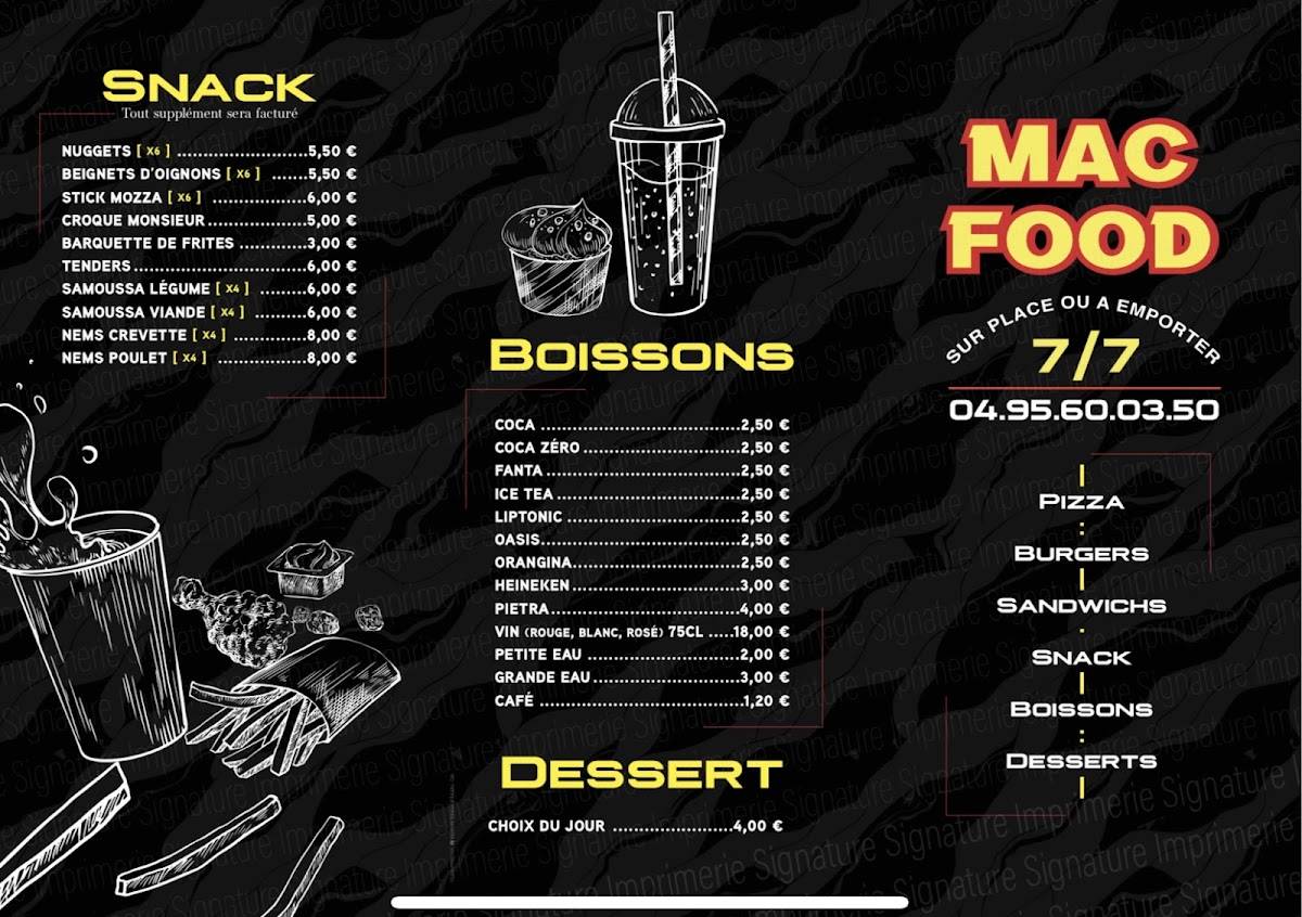 Mac Food L'Ile Rousse меню