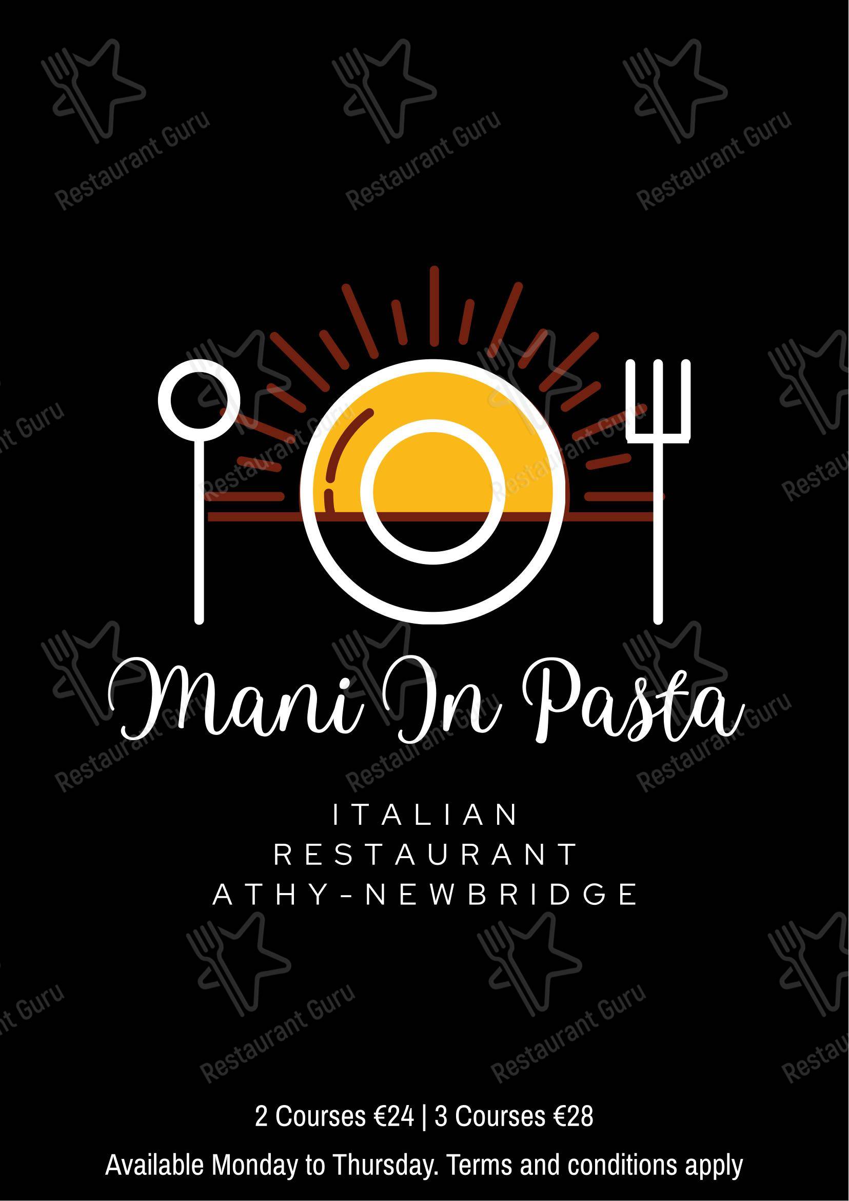 Mani In Pasta Authentic Italian Restaurant Athy в Атае - Меню напитков