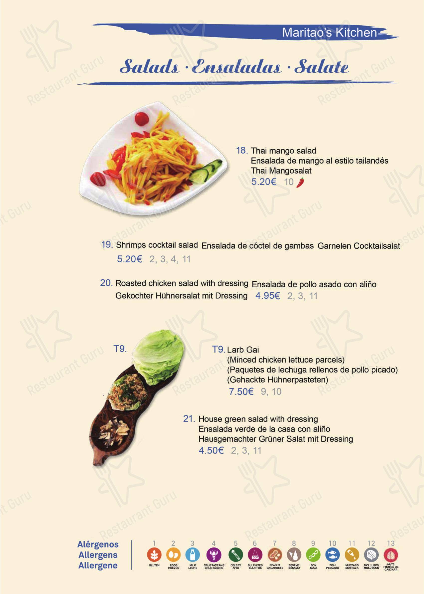 Maritaos Kitchen - Rojales в Рохалесе - Основное меню