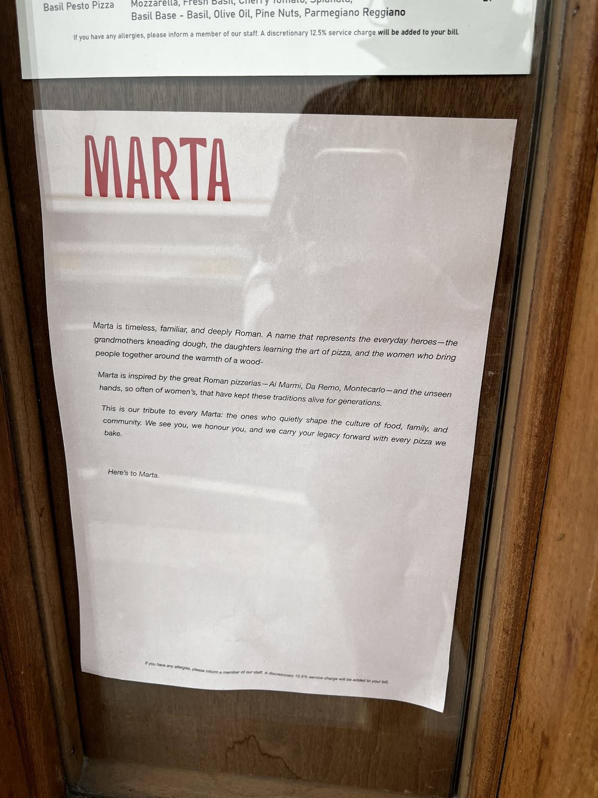 Marta меню